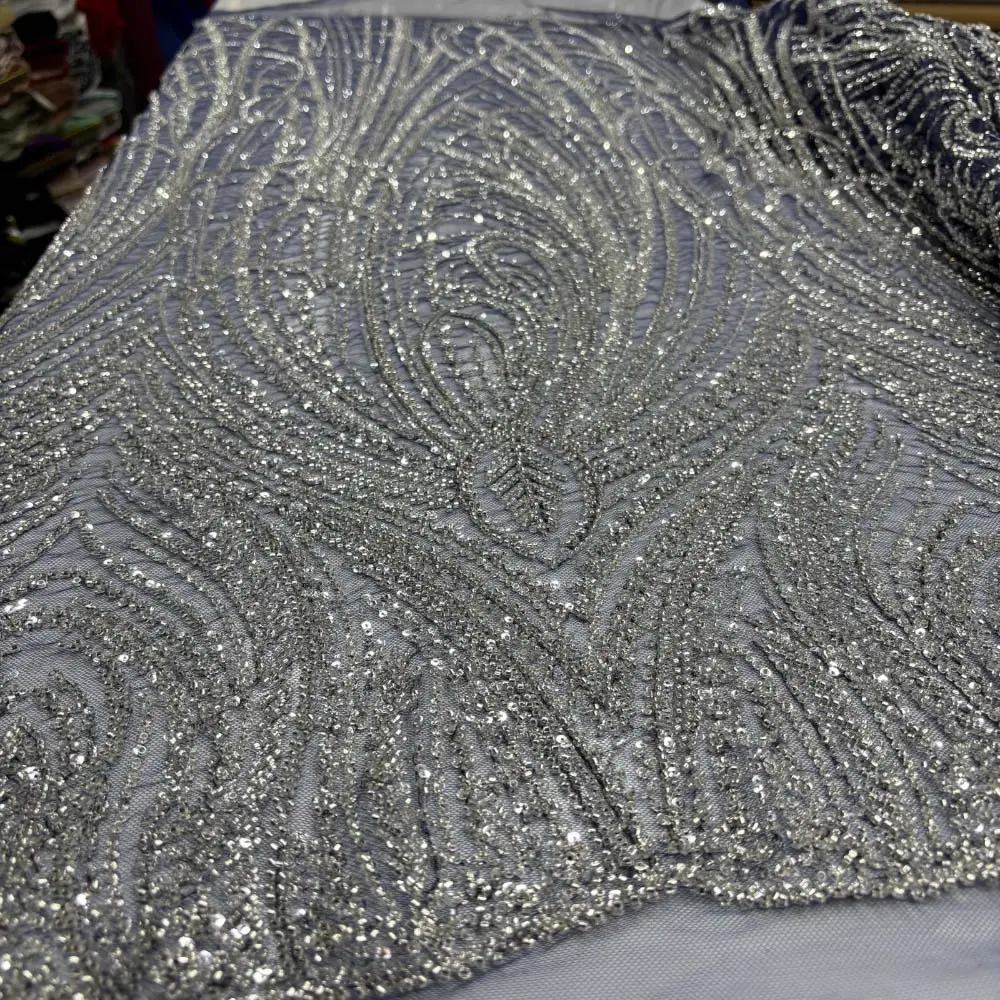 Taşlı Dantel Kumaş Lacivert Taşlı Dantel Kumaş Lacivert