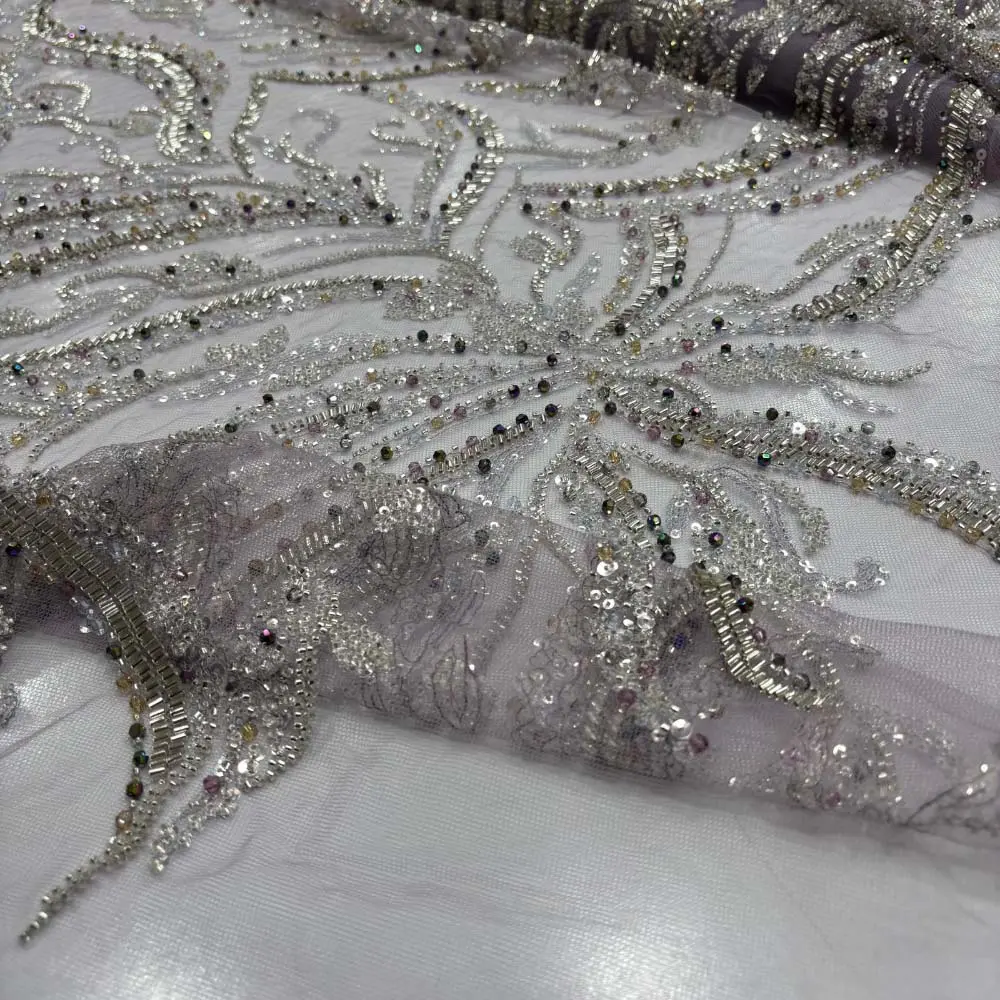 Taşlı Dantel Kumaş Lila Taşlı Dantel Kumaş Lila