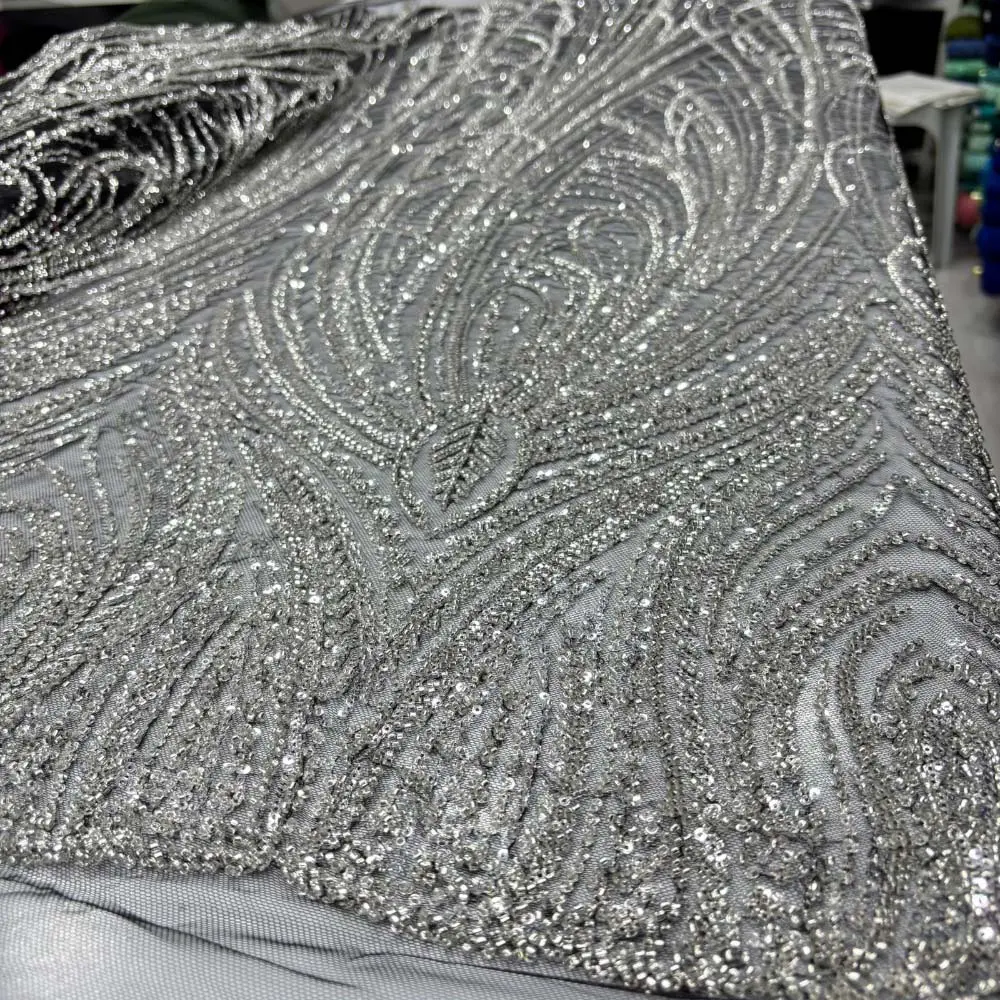 Taşlı Dantel Kumaş Siyah Taşlı Dantel Kumaş Siyah