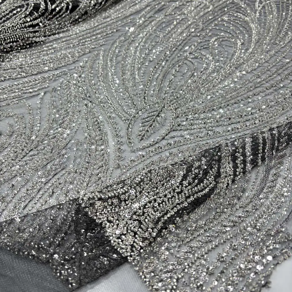 Taşlı Dantel Kumaş Siyah Taşlı Dantel Kumaş Siyah