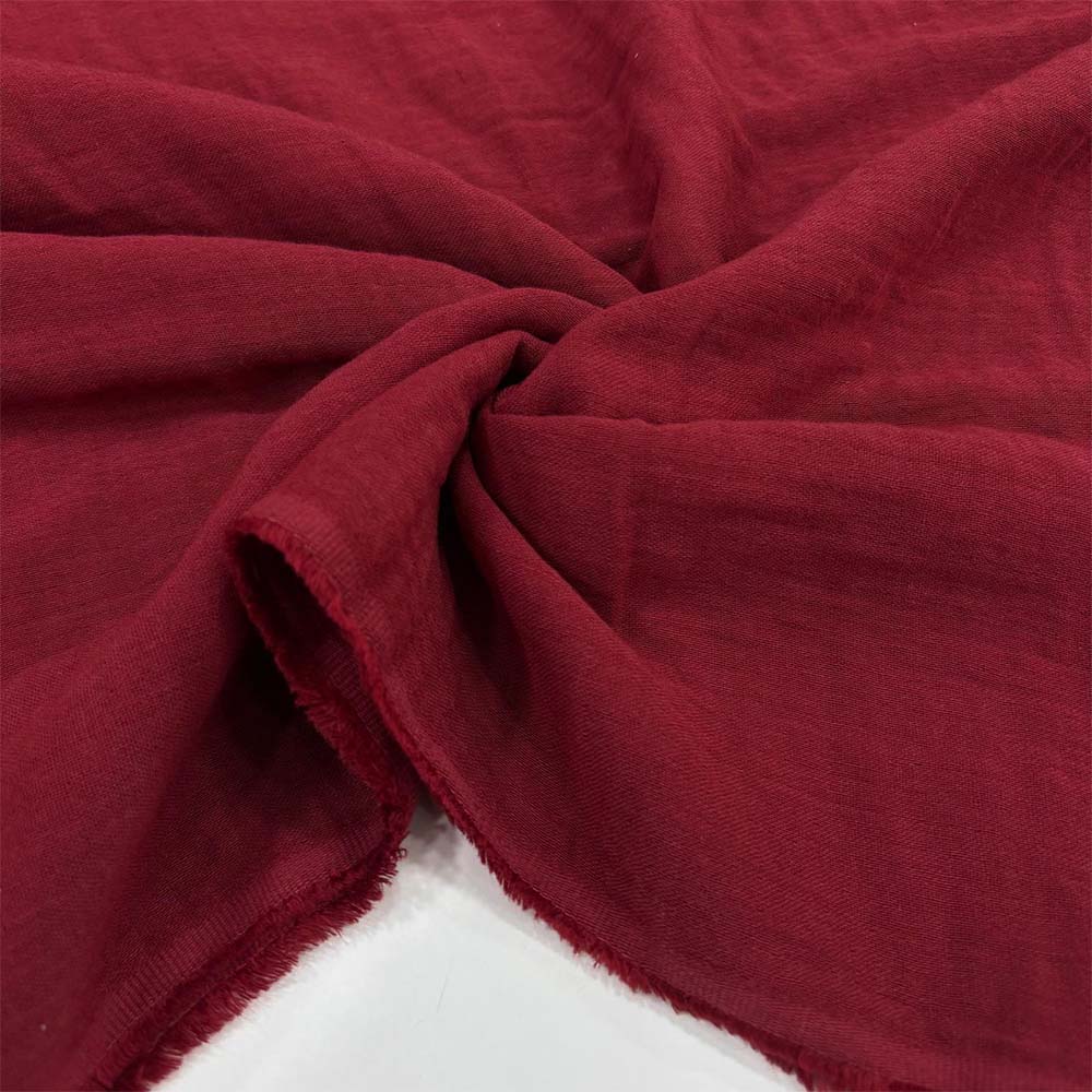 Çift Kat Müslin Kumaş Bordo
