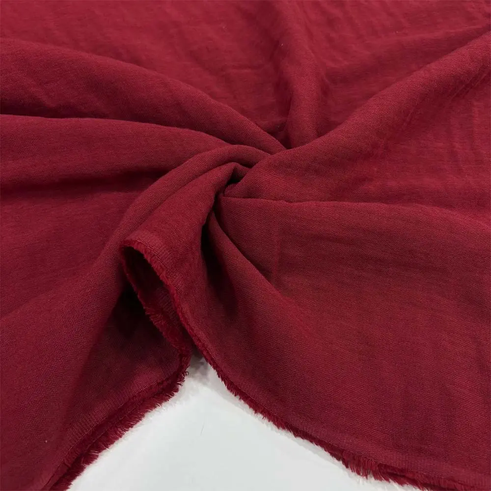 Çift Kat Müslin Kumaş Bordo