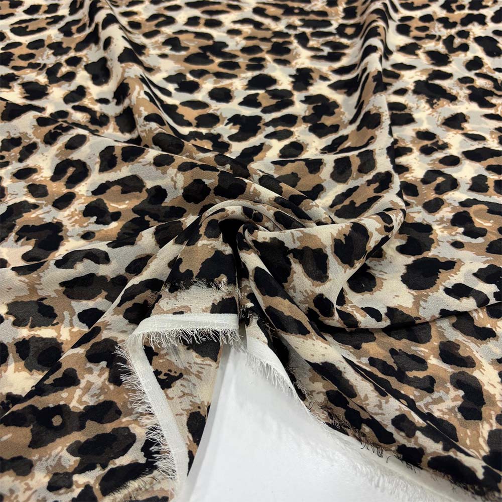 Leopar Desenli Şifon Kumaş