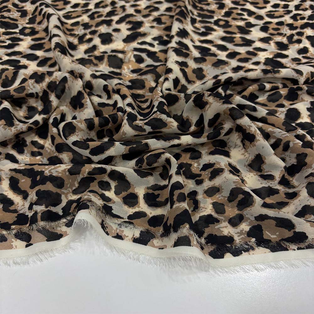 Leopar Desenli Şifon Kumaş