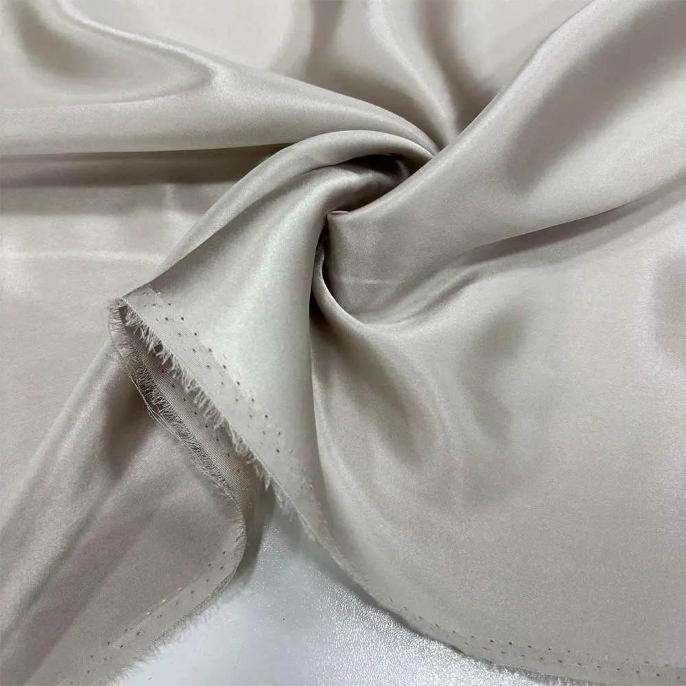 %100 İpek Saten Kumaş Taş Rengi