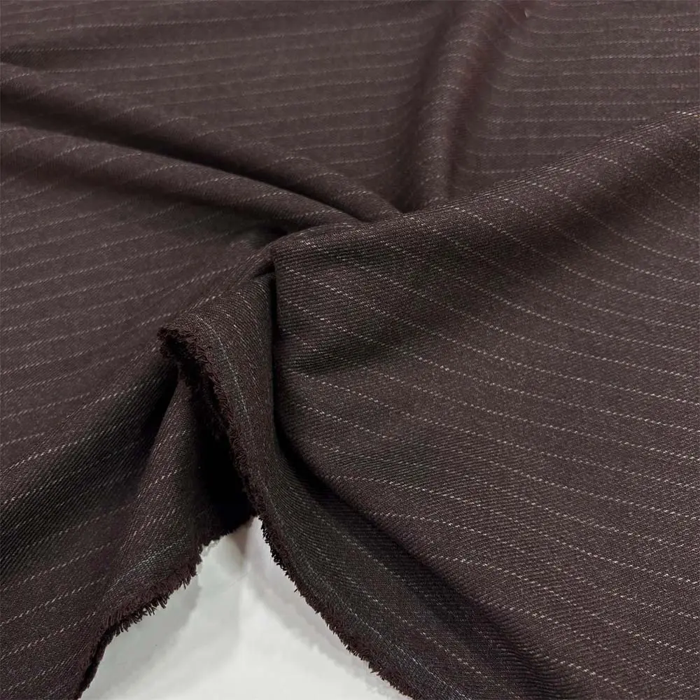 Çizgili Flanel Kumaş Kahverengi