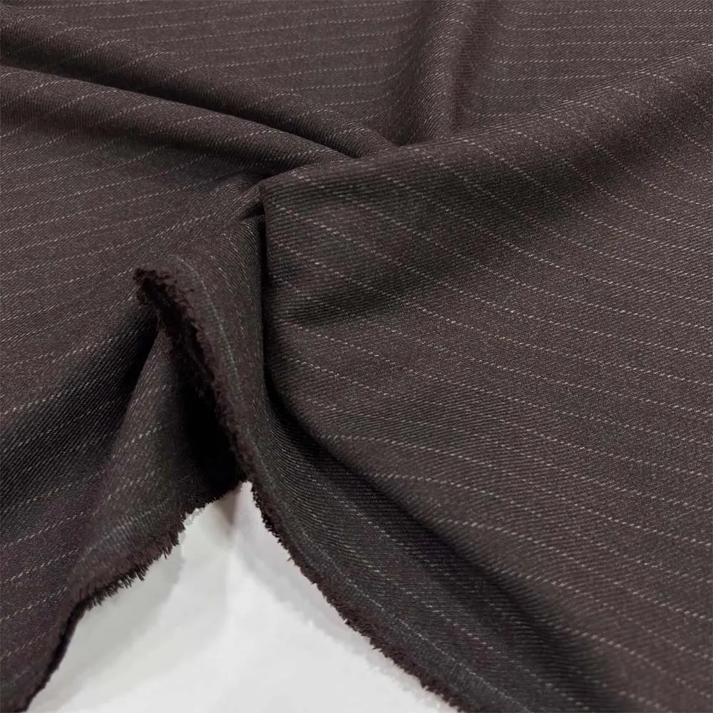 Çizgili Flanel Kumaş Kahverengi