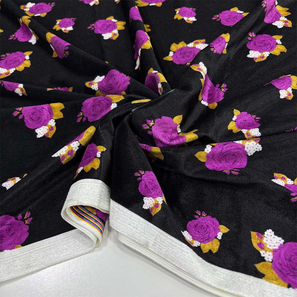 Desenli İpek Kadife Kumaş