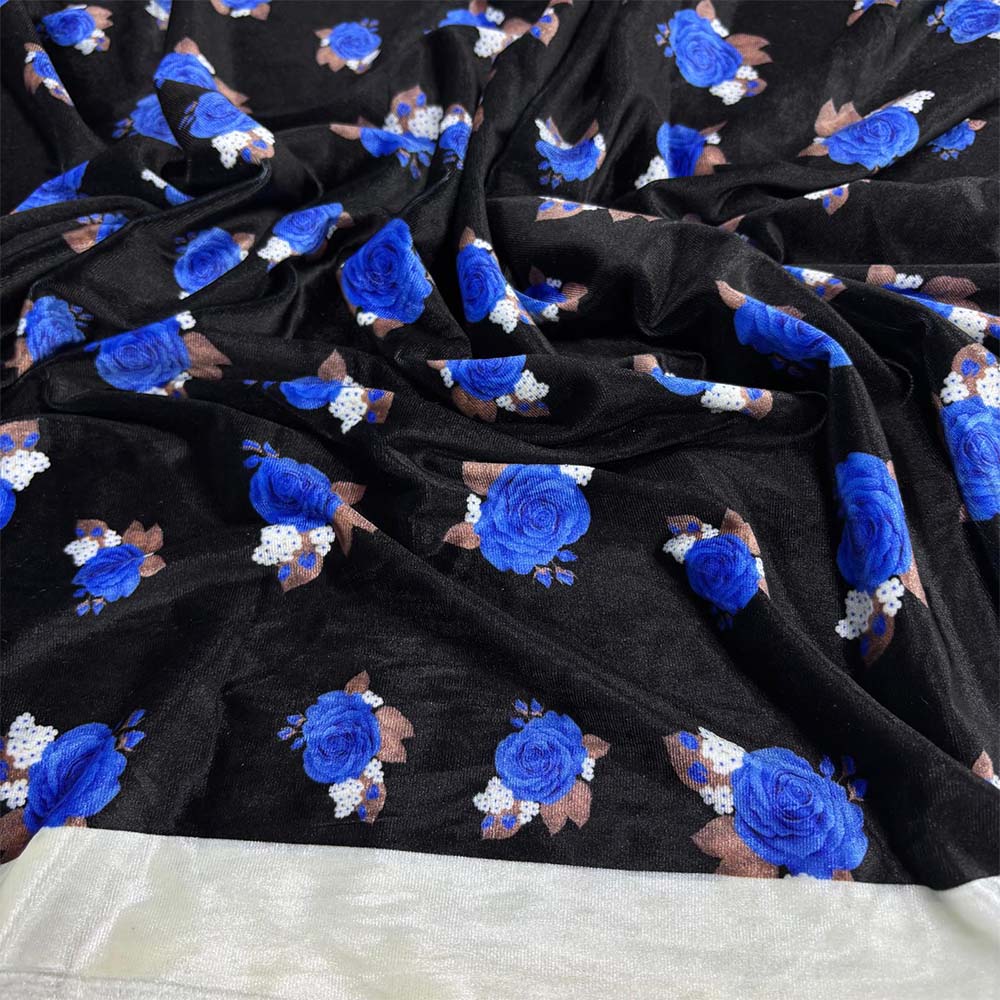 Desenli İpek Kadife Kumaş