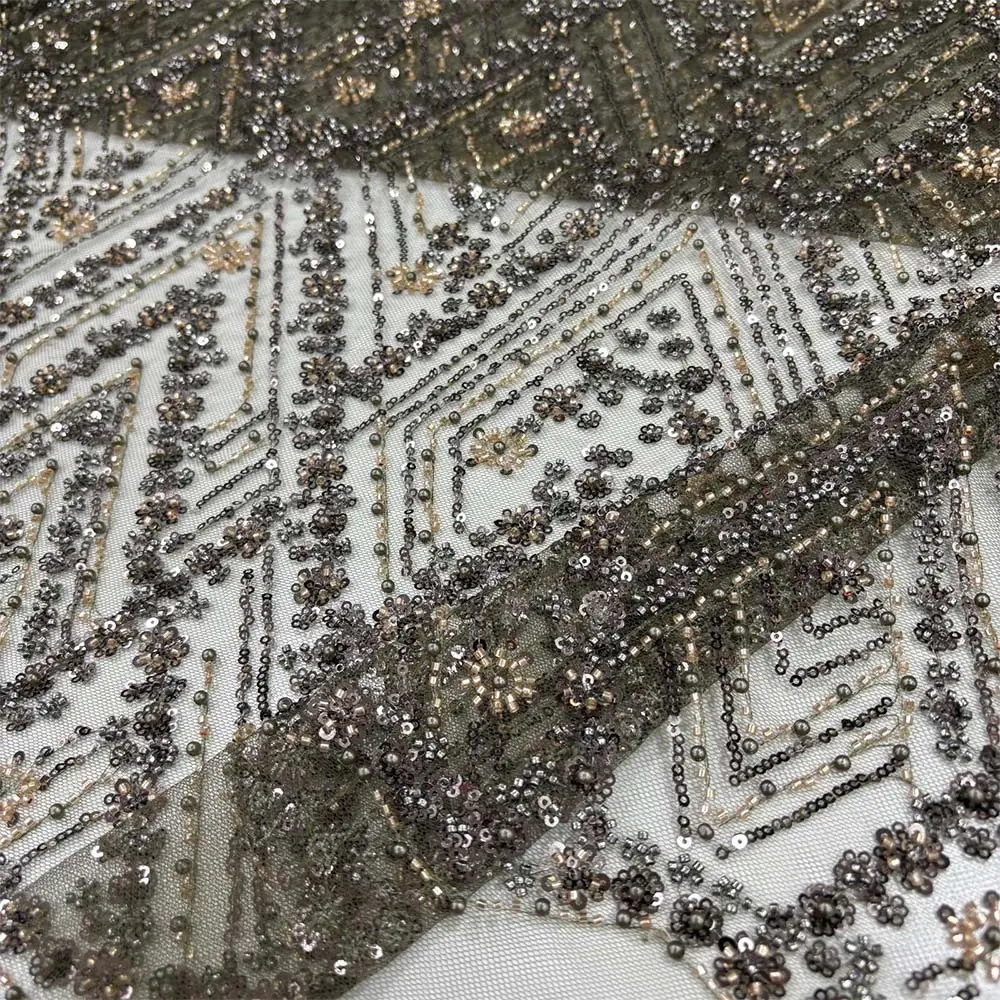 Taşlı Dantel Kumaş Haki Taşlı Dantel Kumaş Haki