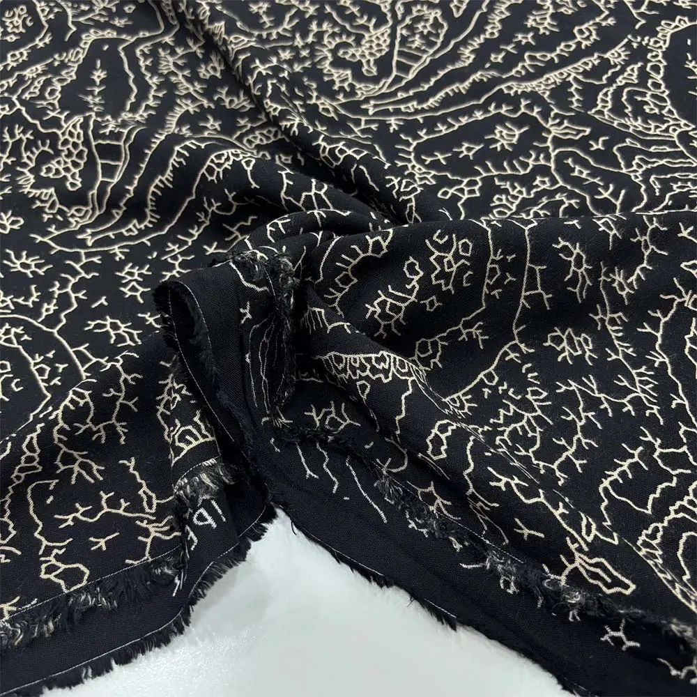 Desenli Viskon Kumaş Desenli Viskon Kumaş