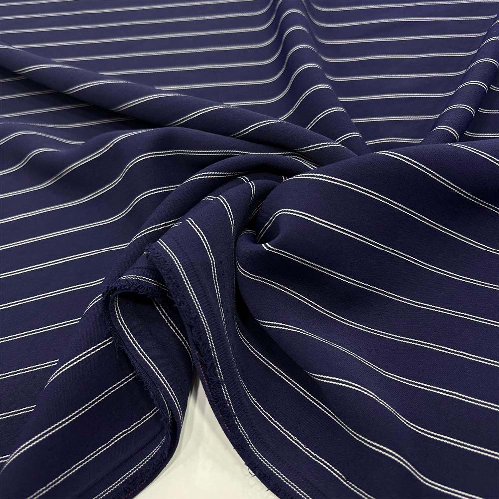 Çizgili Flanel Kumaş Lacivert