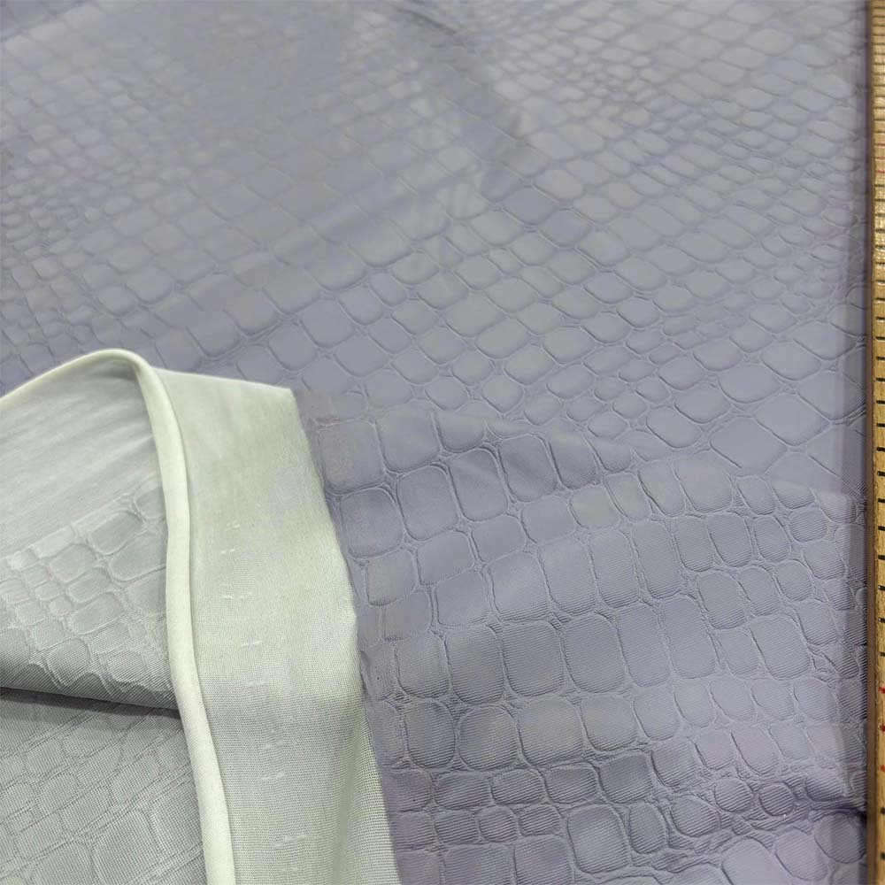 Desenli Deri Kumaş Gri