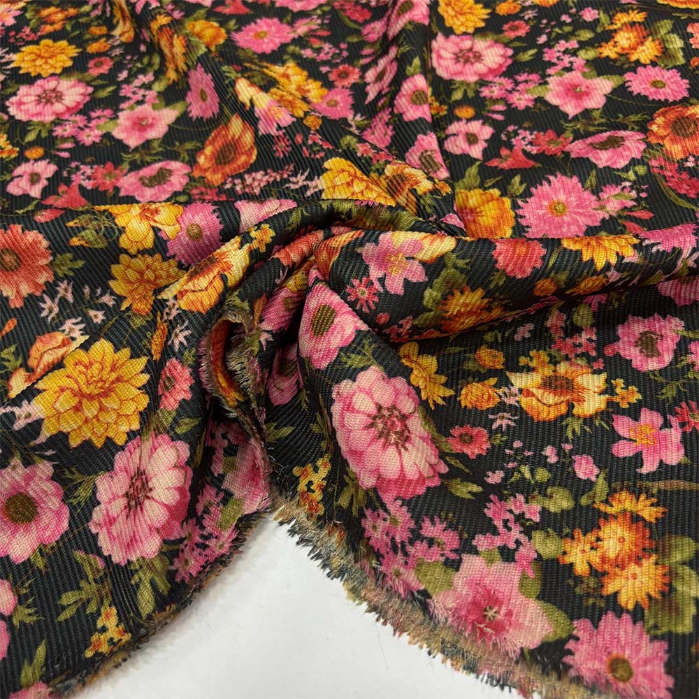 Desenli Fitilli Kadife Kumaş Desenli Fitilli Kadife Kumaş