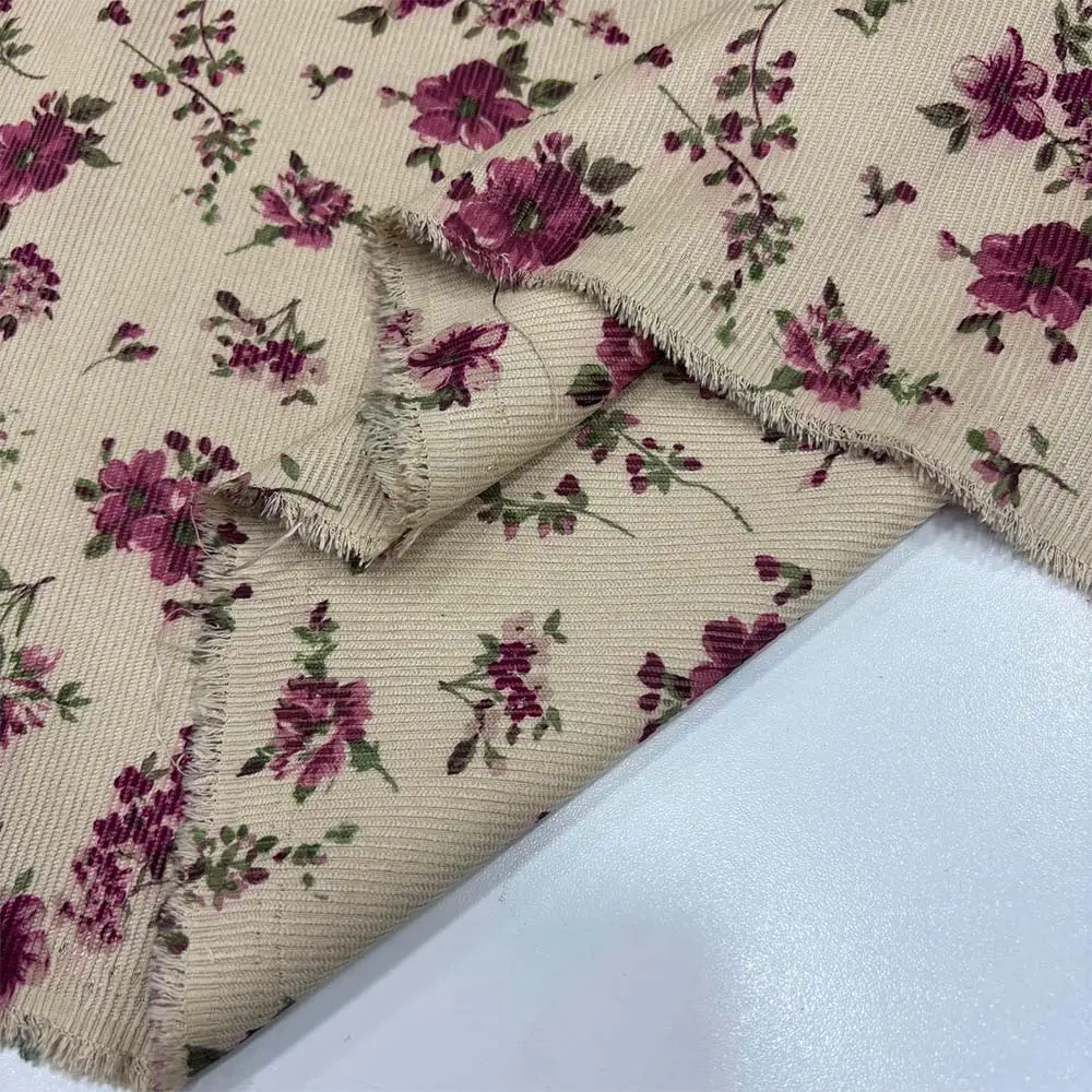 Desenli Fitilli Kadife Kumaş