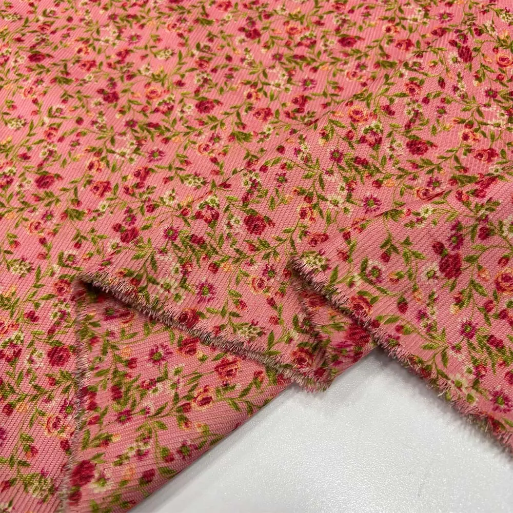 Desenli Fitilli Kadife Kumaş