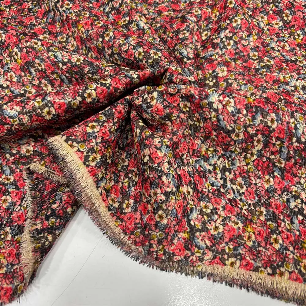 Desenli Fitilli Kadife Kumaş