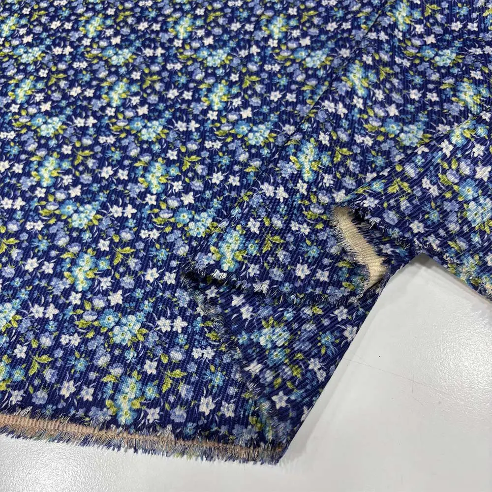 Desenli Fitilli Kadife Kumaş