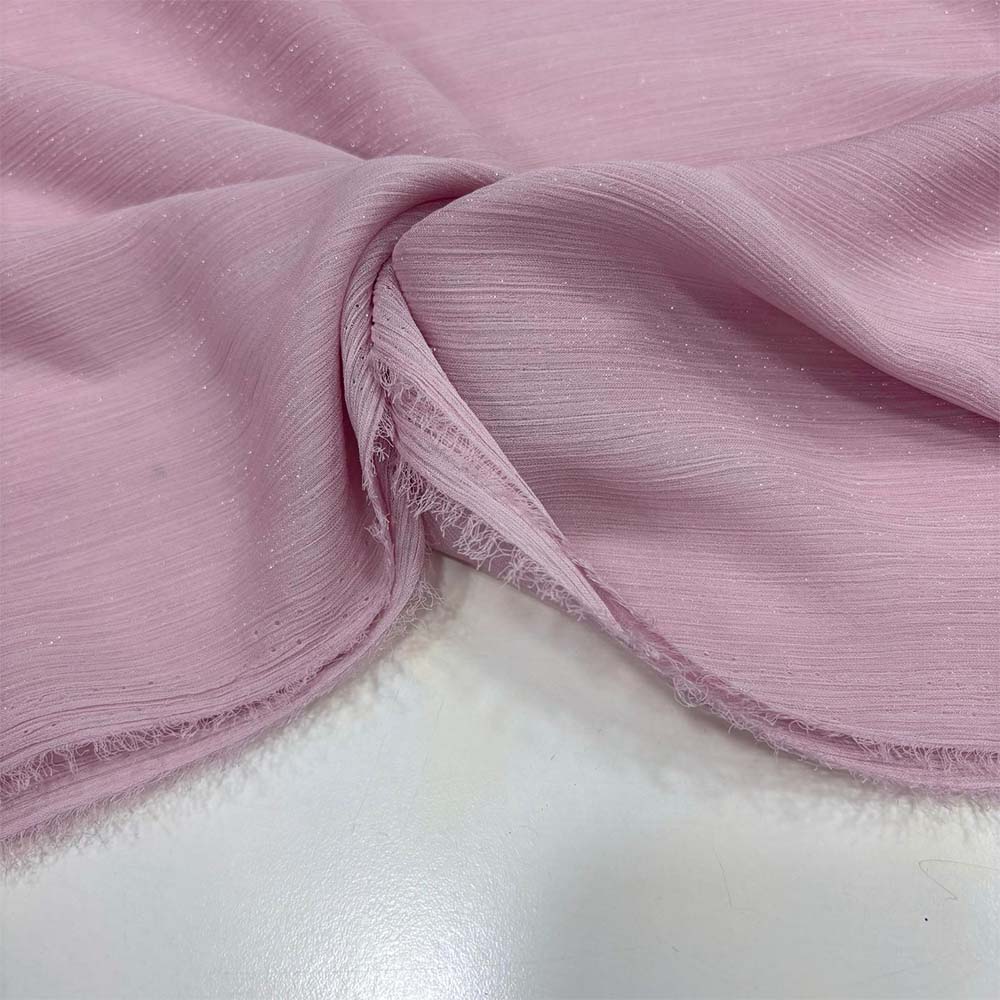 Dökümlü Simli Orkide Kumaş Toz Pembe