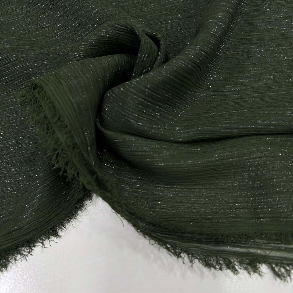 Dökümlü Simli Orkide Kumaş Zümrüt