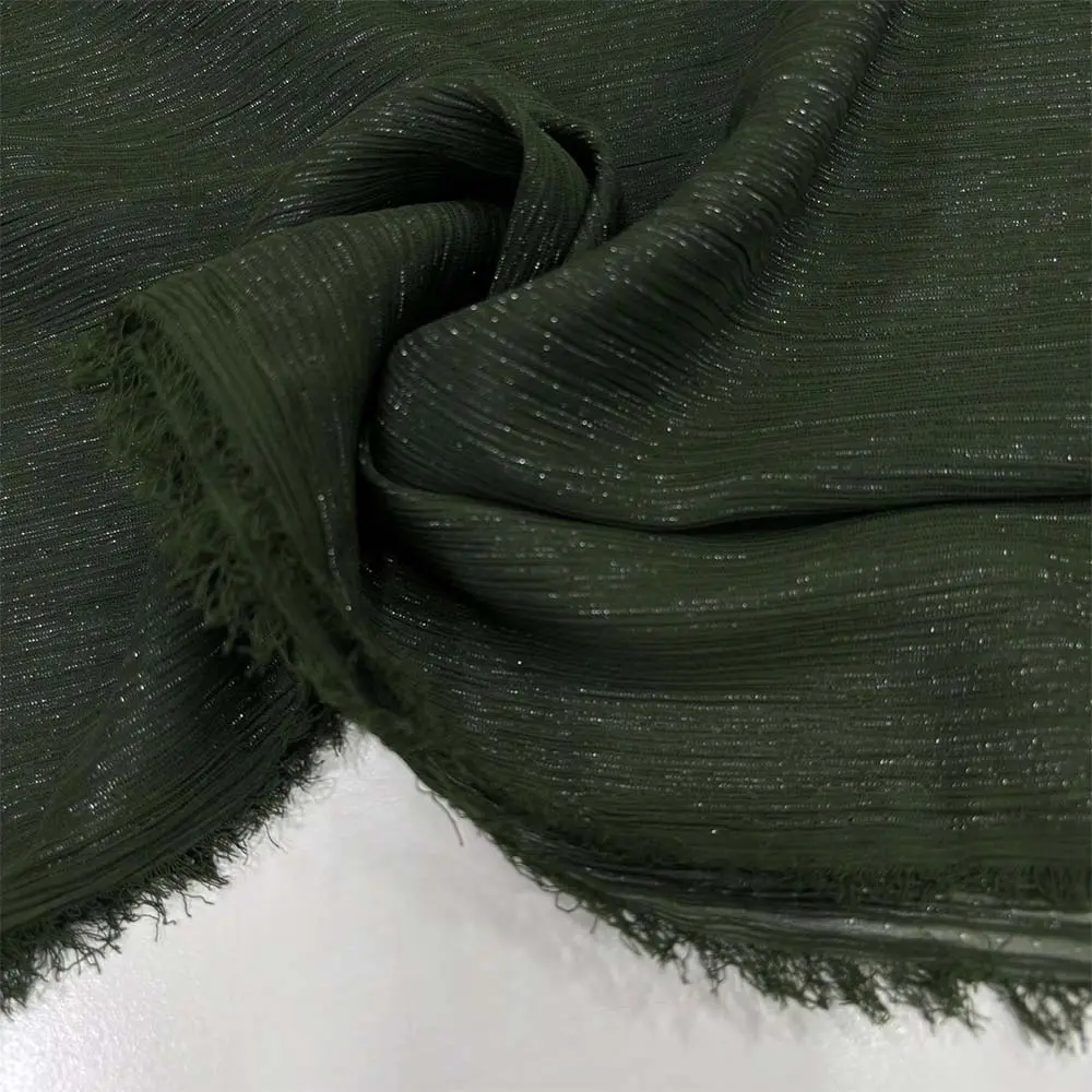 Dökümlü Simli Orkide Kumaş Zümrüt