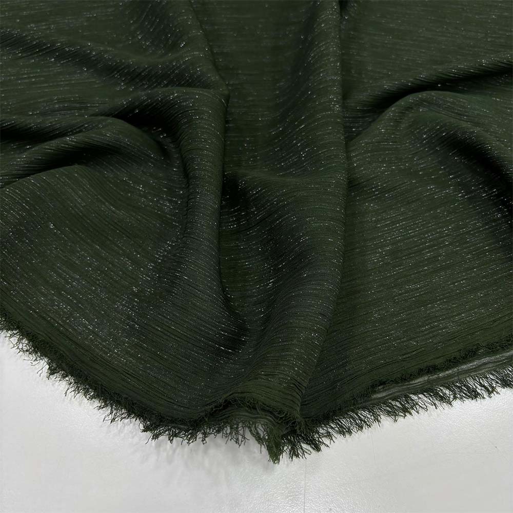 Dökümlü Simli Orkide Kumaş Zümrüt