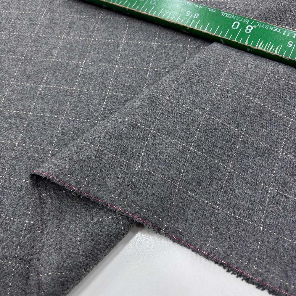 Kareli Flanel Kumaş Gri