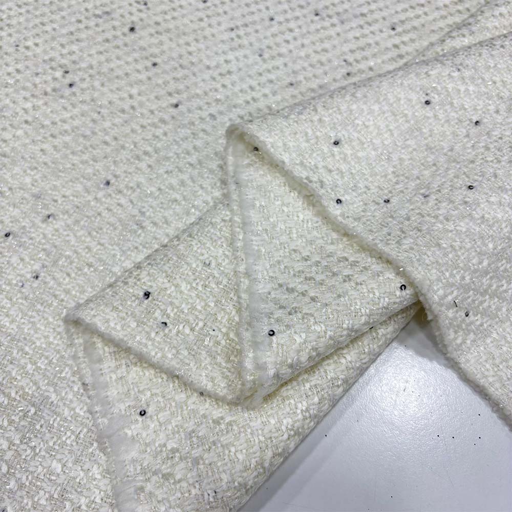 Pullu Şanel Kumaş Ekru