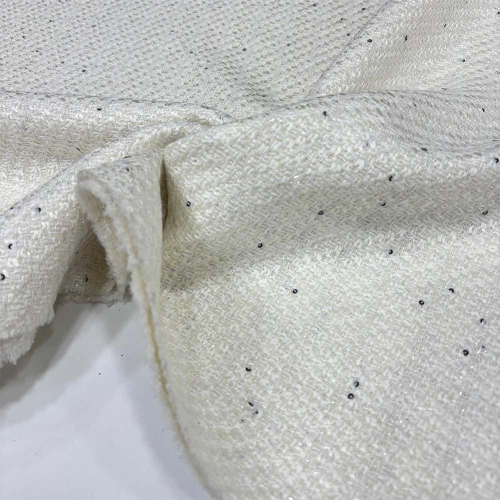 Pullu Şanel Kumaş Ekru