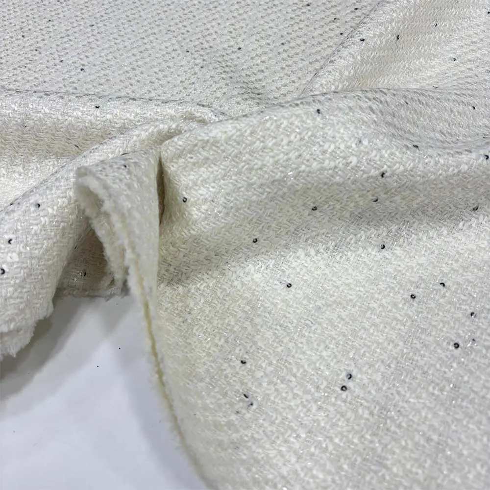 Pullu Şanel Kumaş Ekru