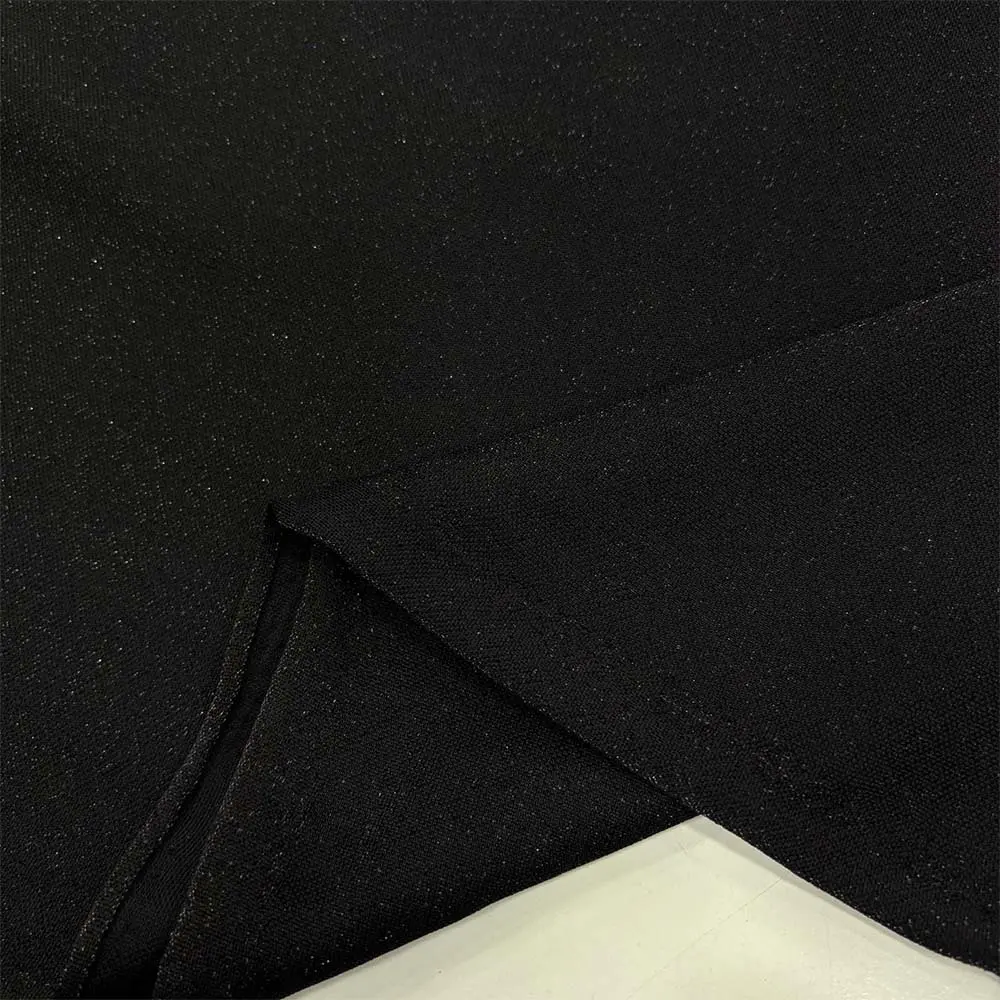 Simli İnce Triko Kumaş Siyah