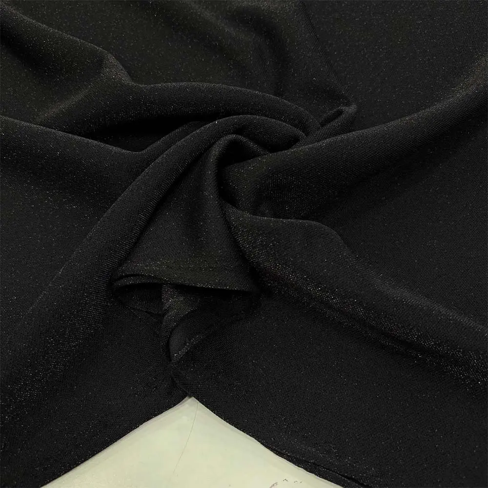 Simli İnce Triko Kumaş Siyah