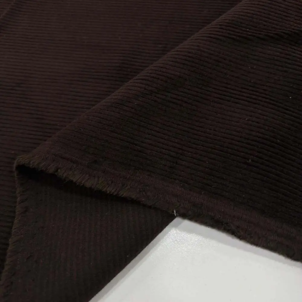 Cosserat Fransız Fitilli Kadife Kumaş Kahverengi