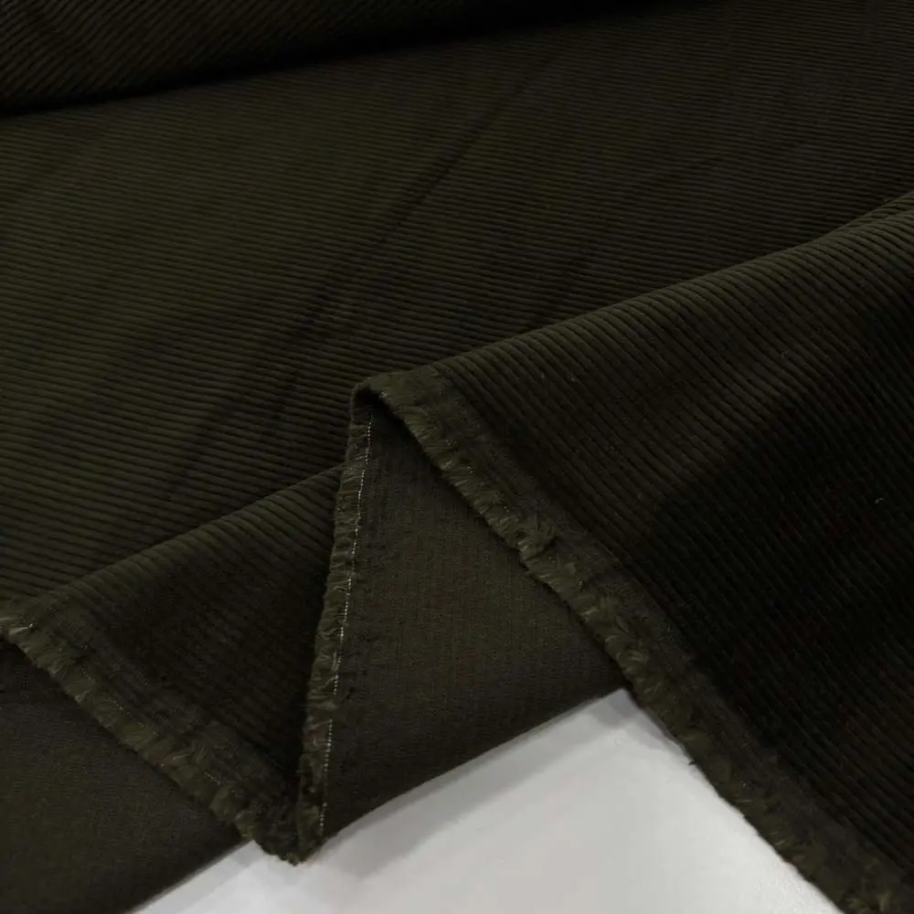 Cosserat Fransız Fitilli Kadife Kumaş Koyu Haki