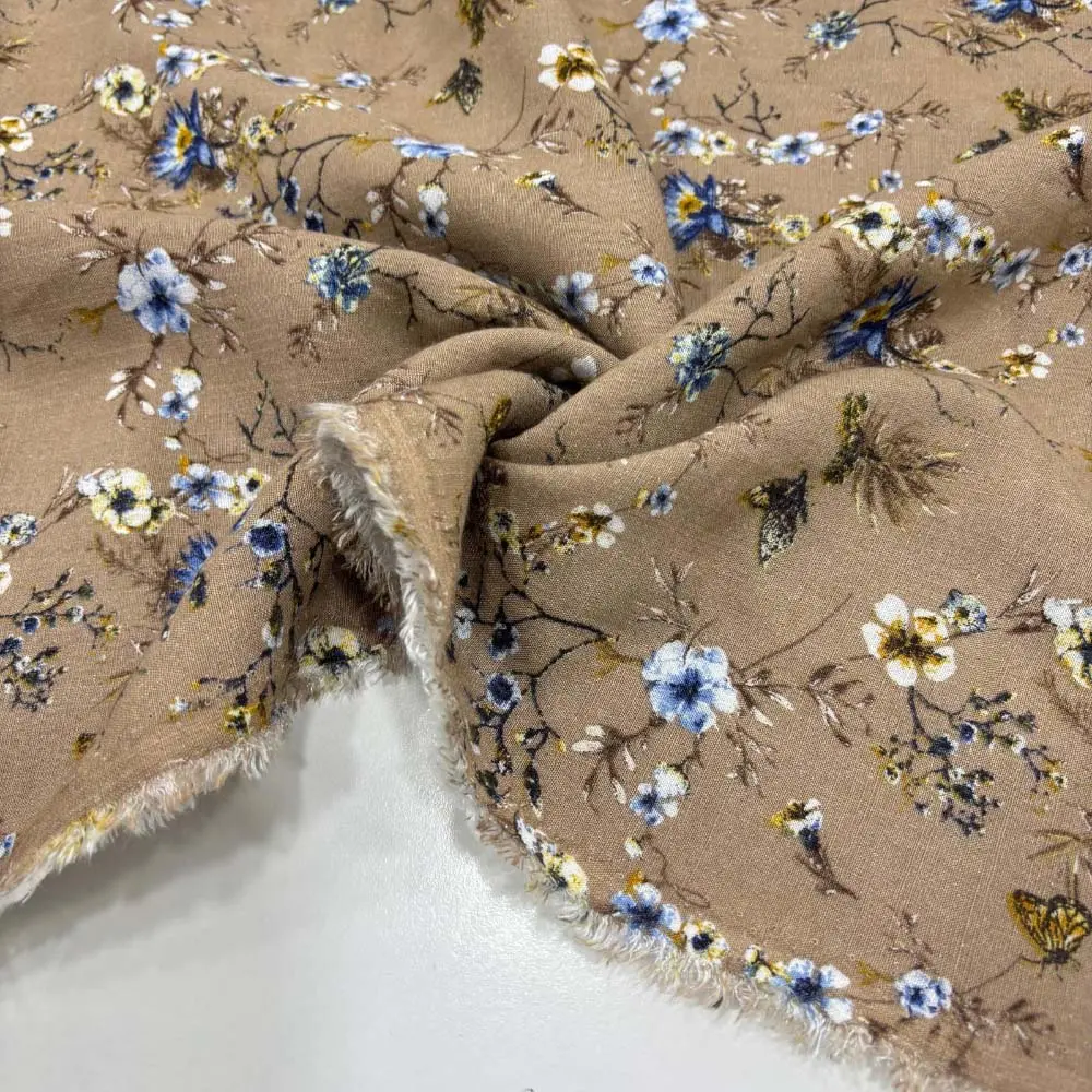 Desenli Dökümlü Keten Kumaş Desenli Dökümlü Keten Kumaş