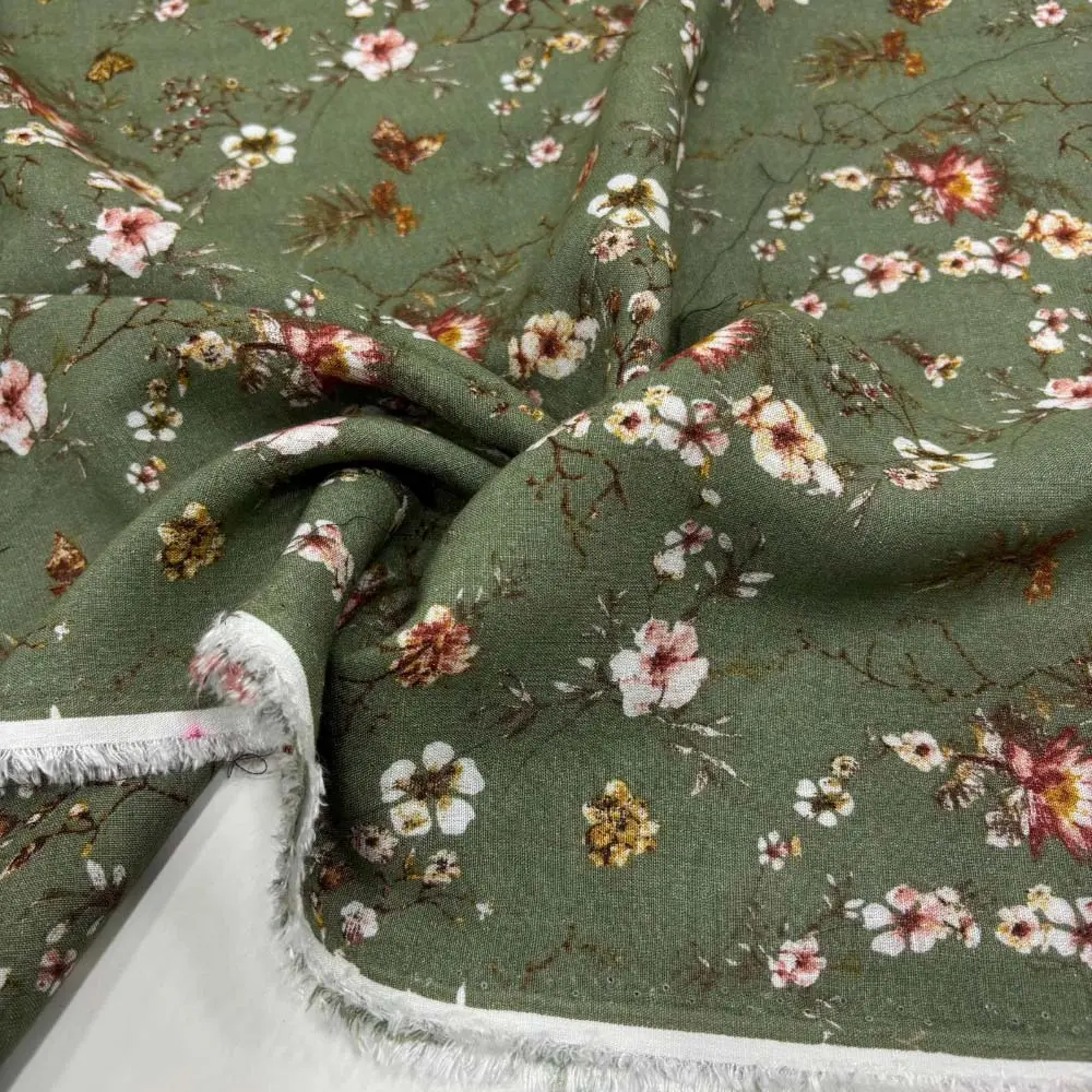 Desenli Dökümlü Keten Kumaş Desenli Dökümlü Keten Kumaş