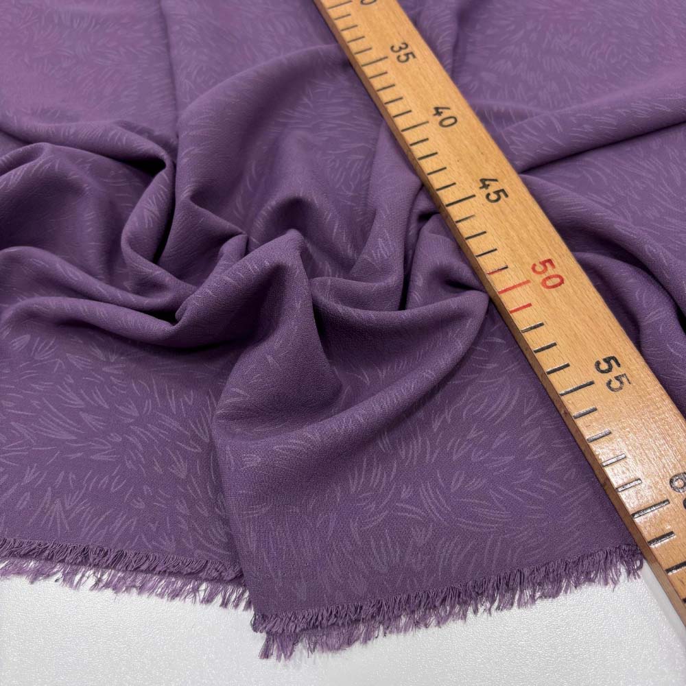 Kendinden Desenli Medine İpeği Kumaş Lavanta