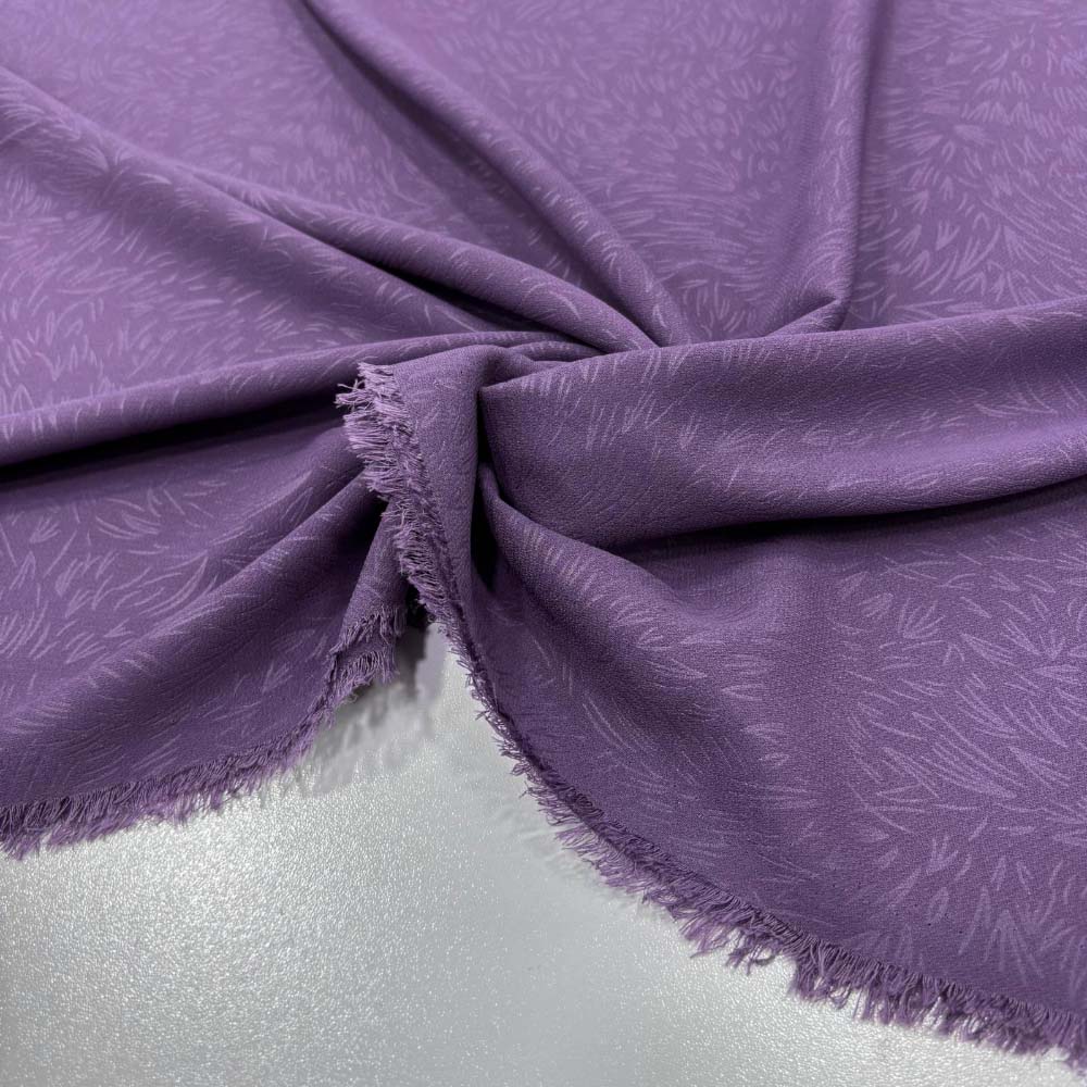 Kendinden Desenli Medine İpeği Kumaş Lavanta