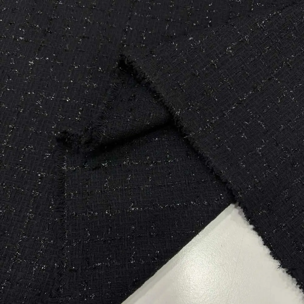 Simli Şanel Kumaş Siyah