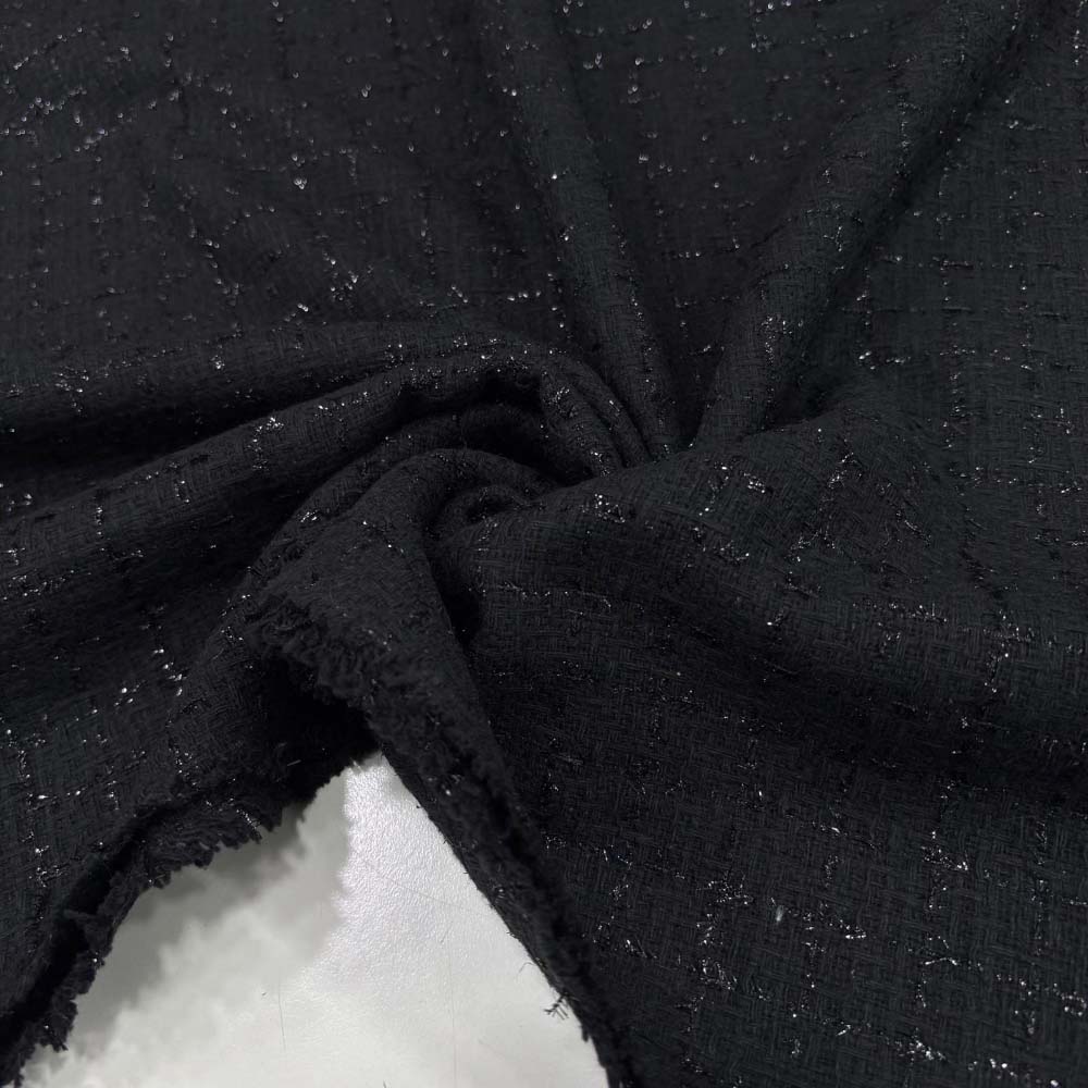 Simli Şanel Kumaş Siyah