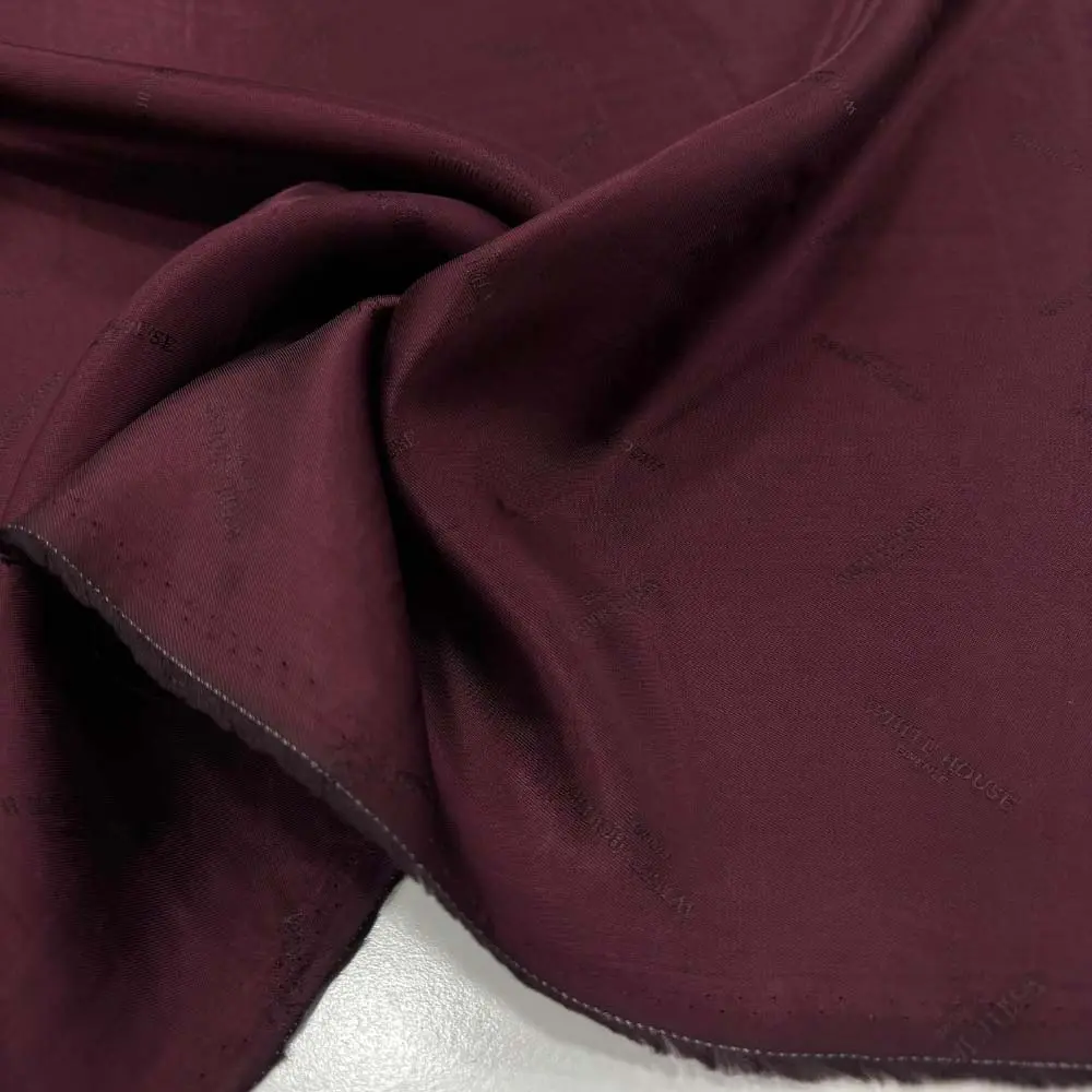 Desenli İpek Astar Kumaş Bordo