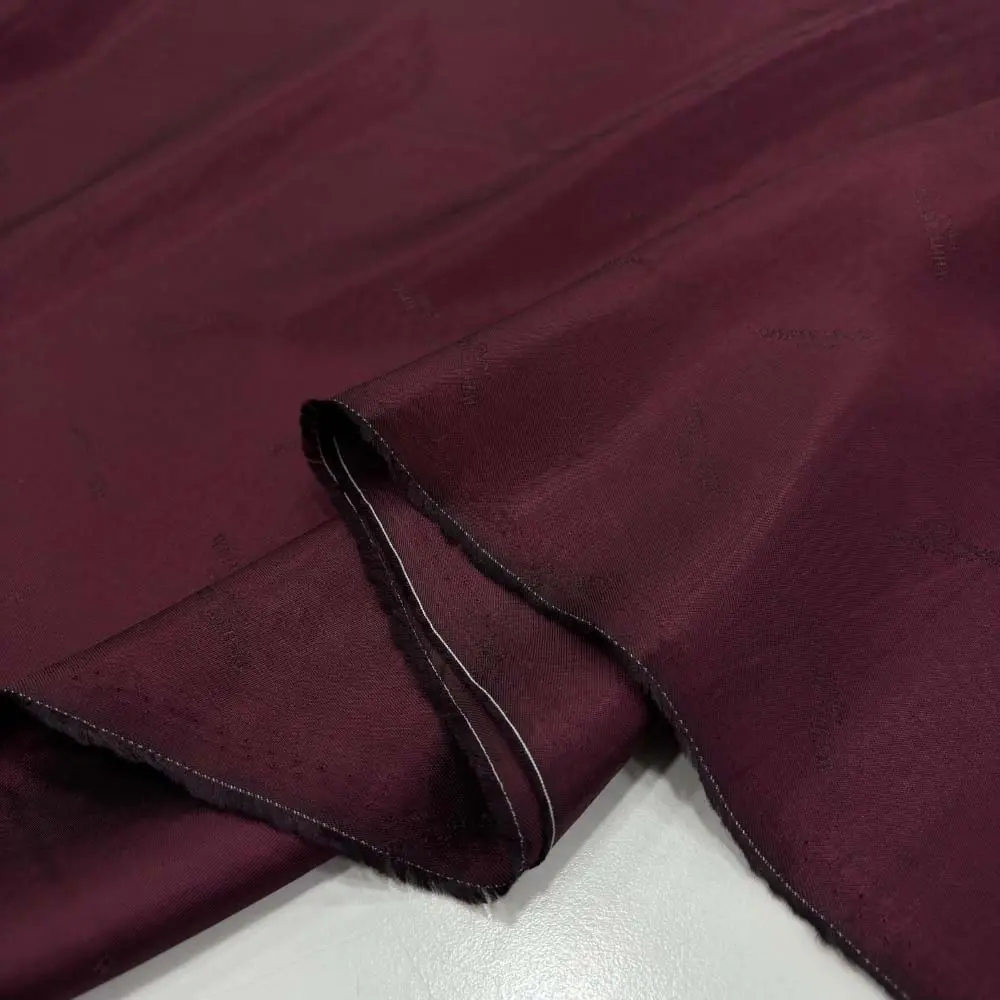 Desenli İpek Astar Kumaş Bordo