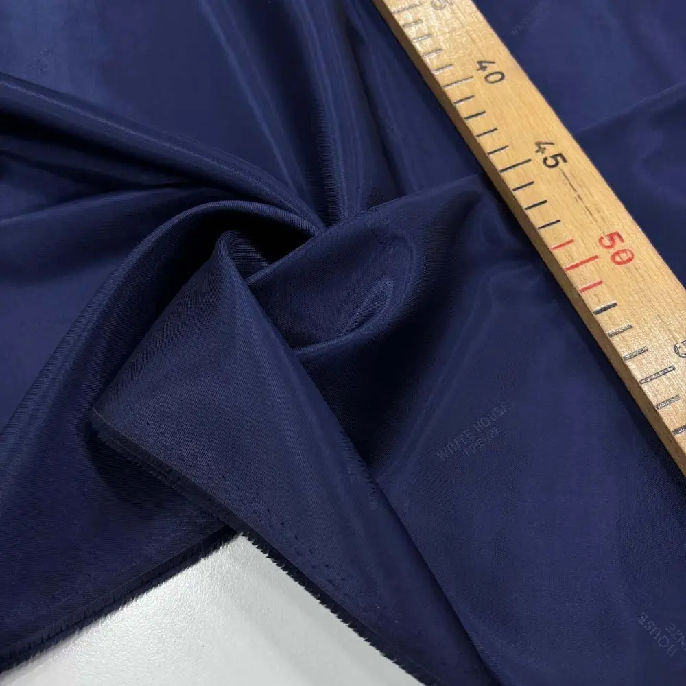 Desenli İpek Astar Kumaş Lacivert