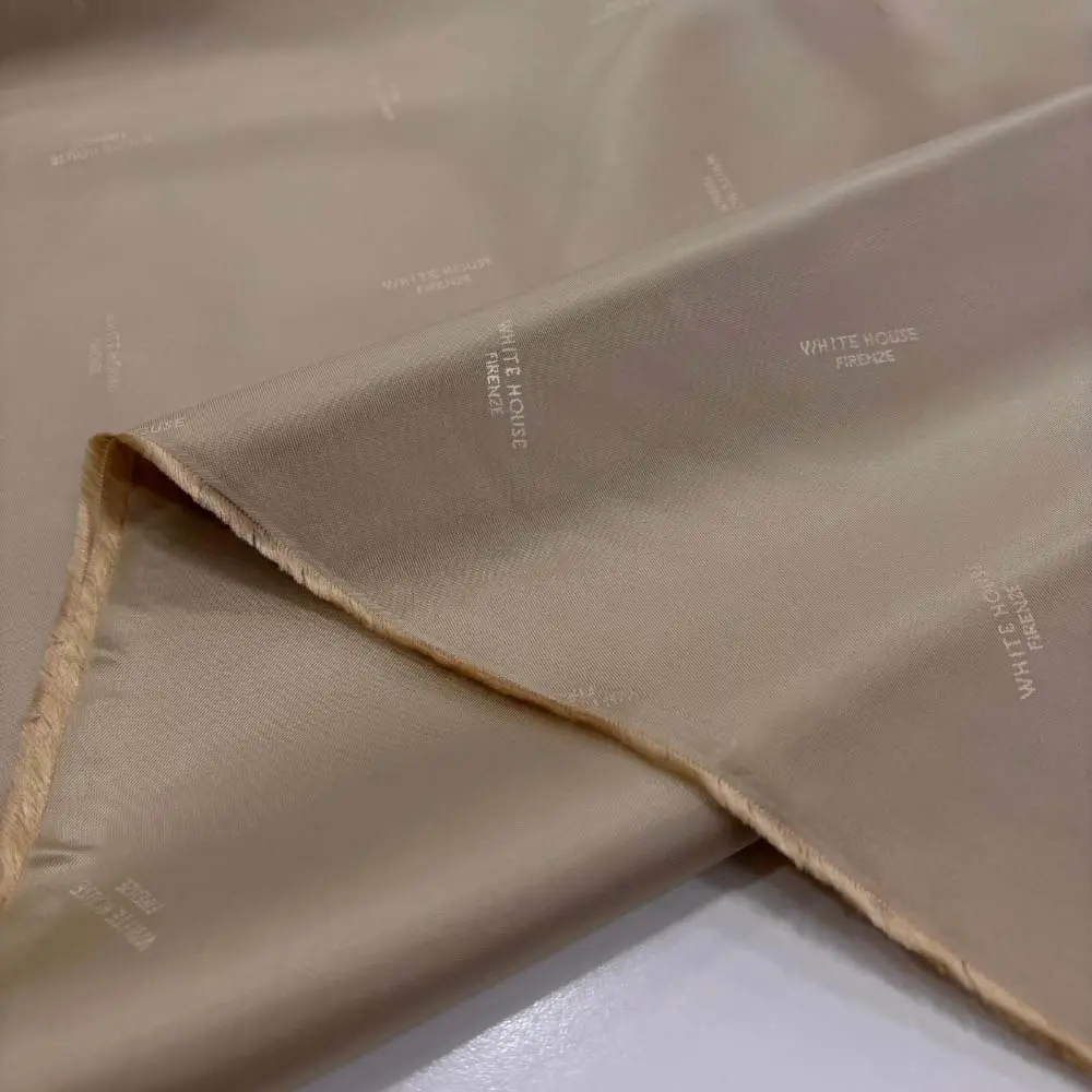 Desenli İpek Astar Kumaş Sütlü Kahve