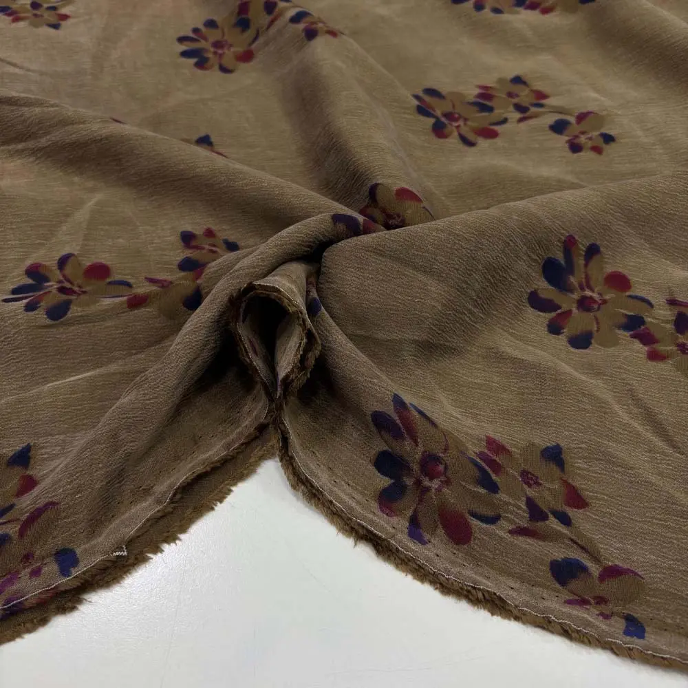 Desenli İpek Cupra Kumaş