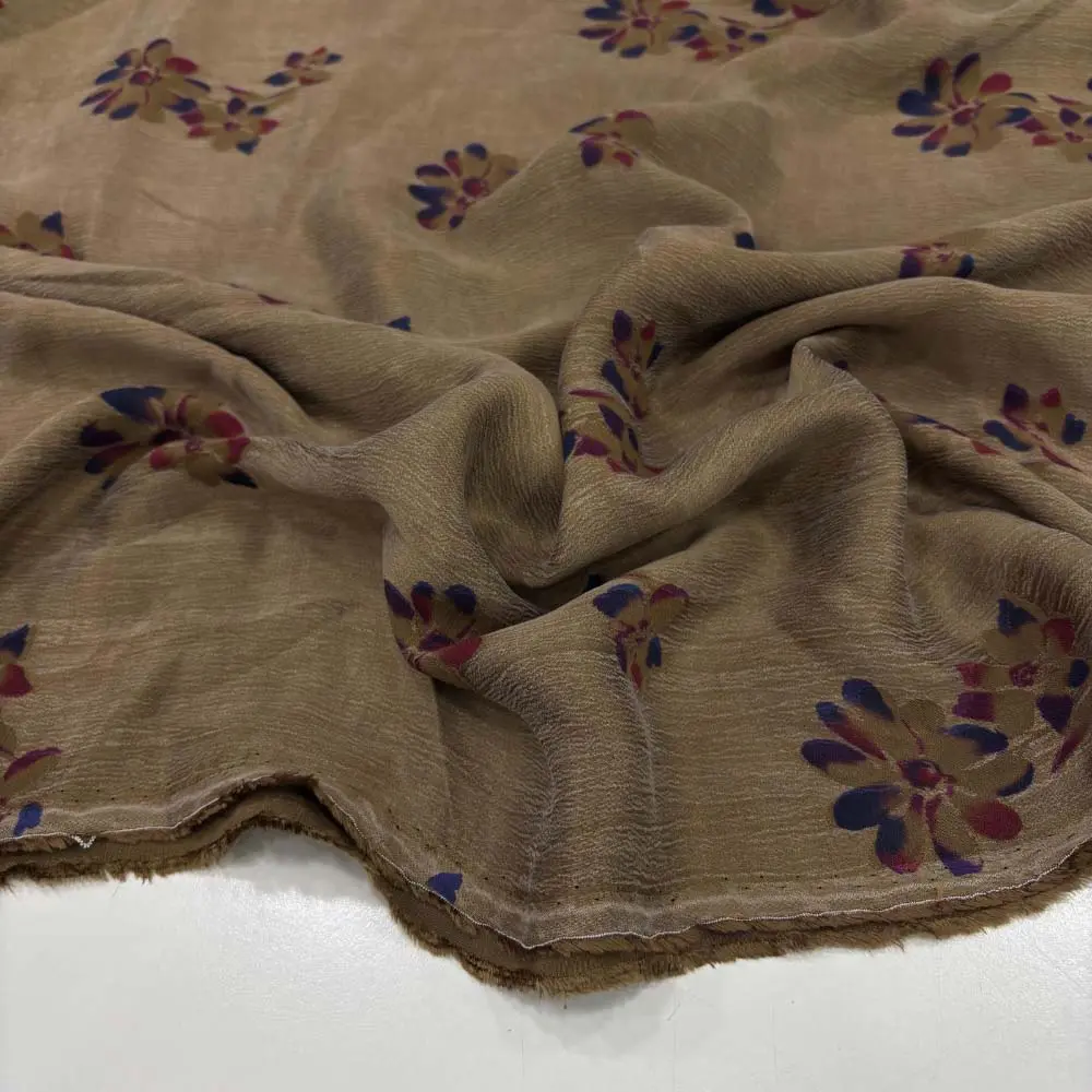 Desenli İpek Cupra Kumaş