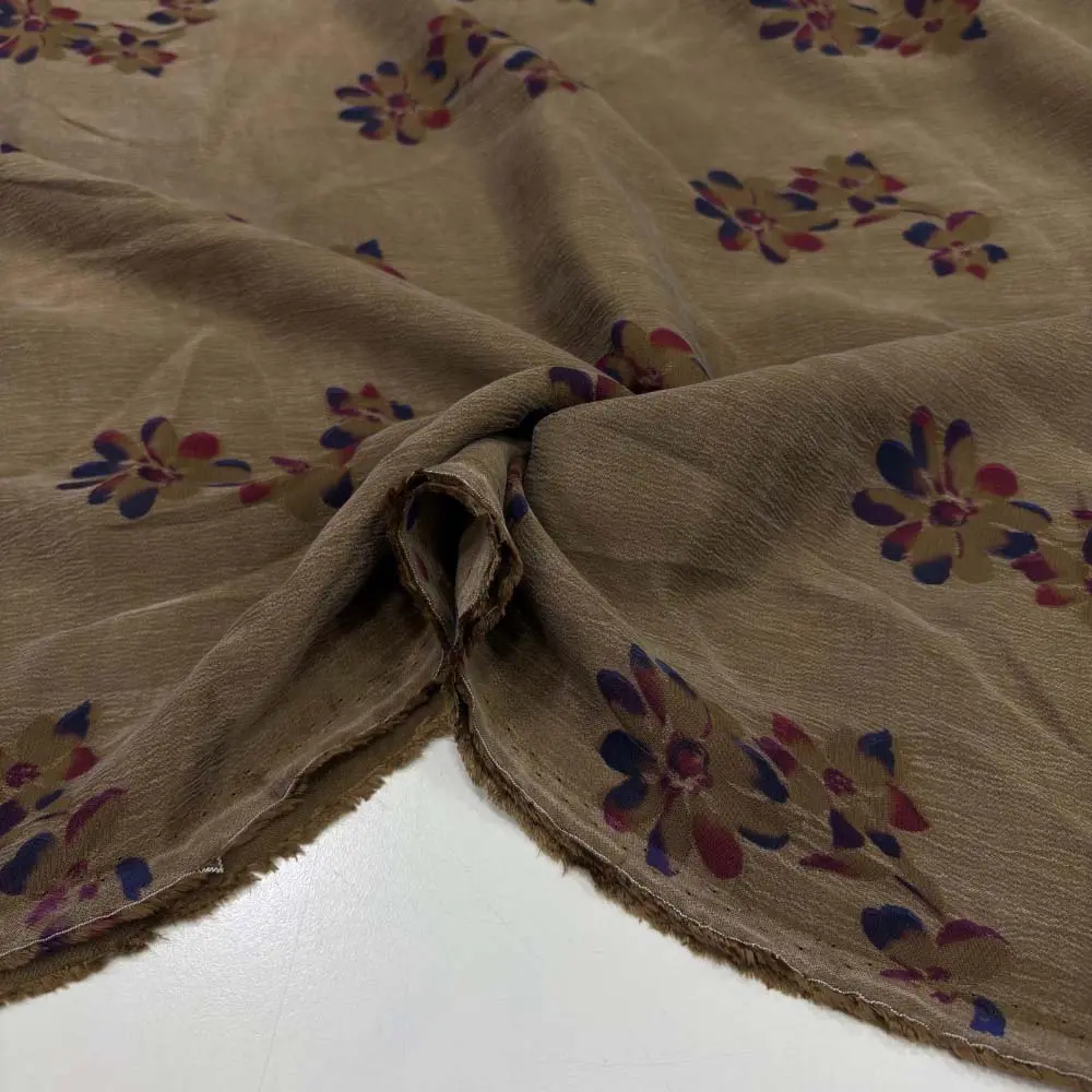 Desenli İpek Cupra Kumaş