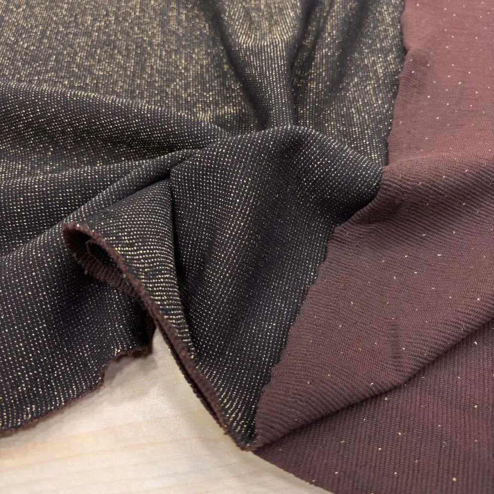 Simli Triko Kumaş Kahverengi