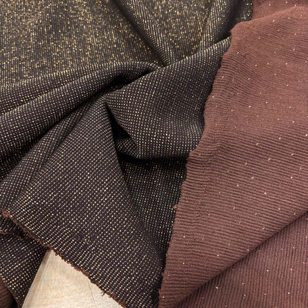 Simli Triko Kumaş Kahverengi