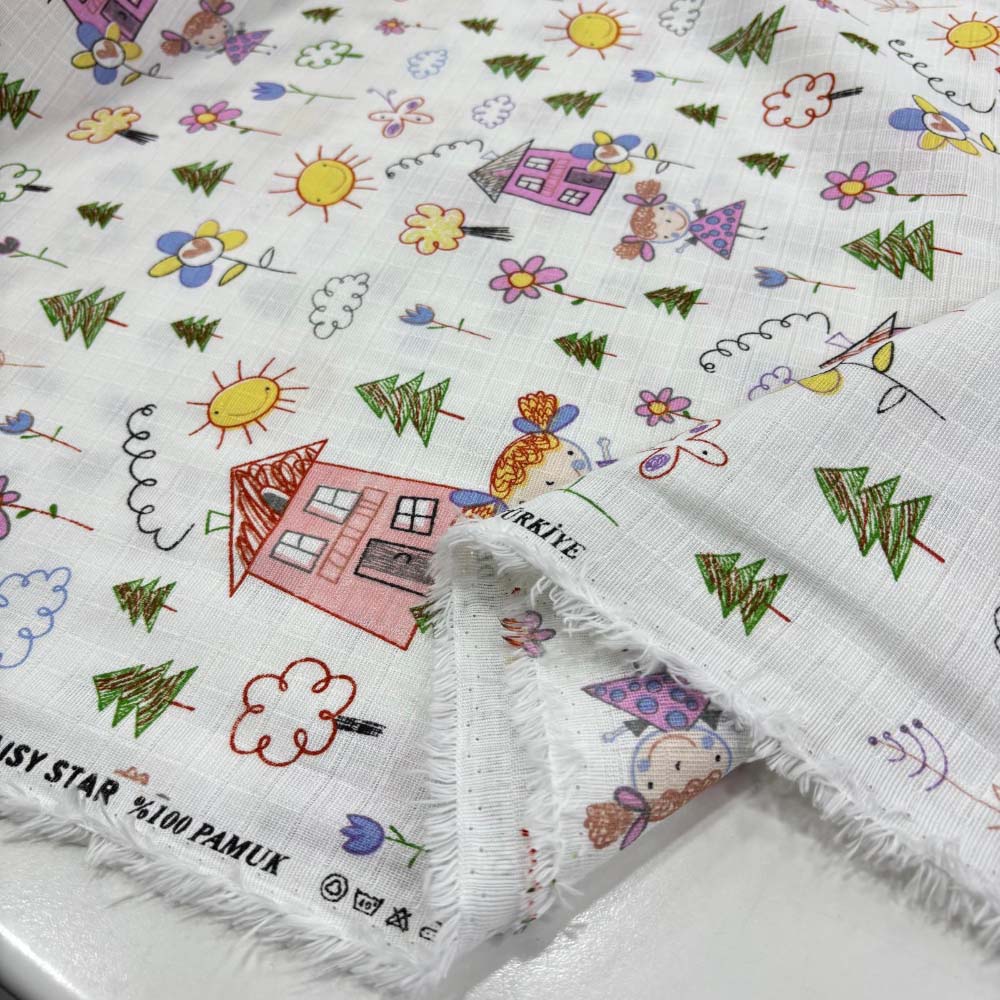 Desenli Bebek Müslin Kumaş